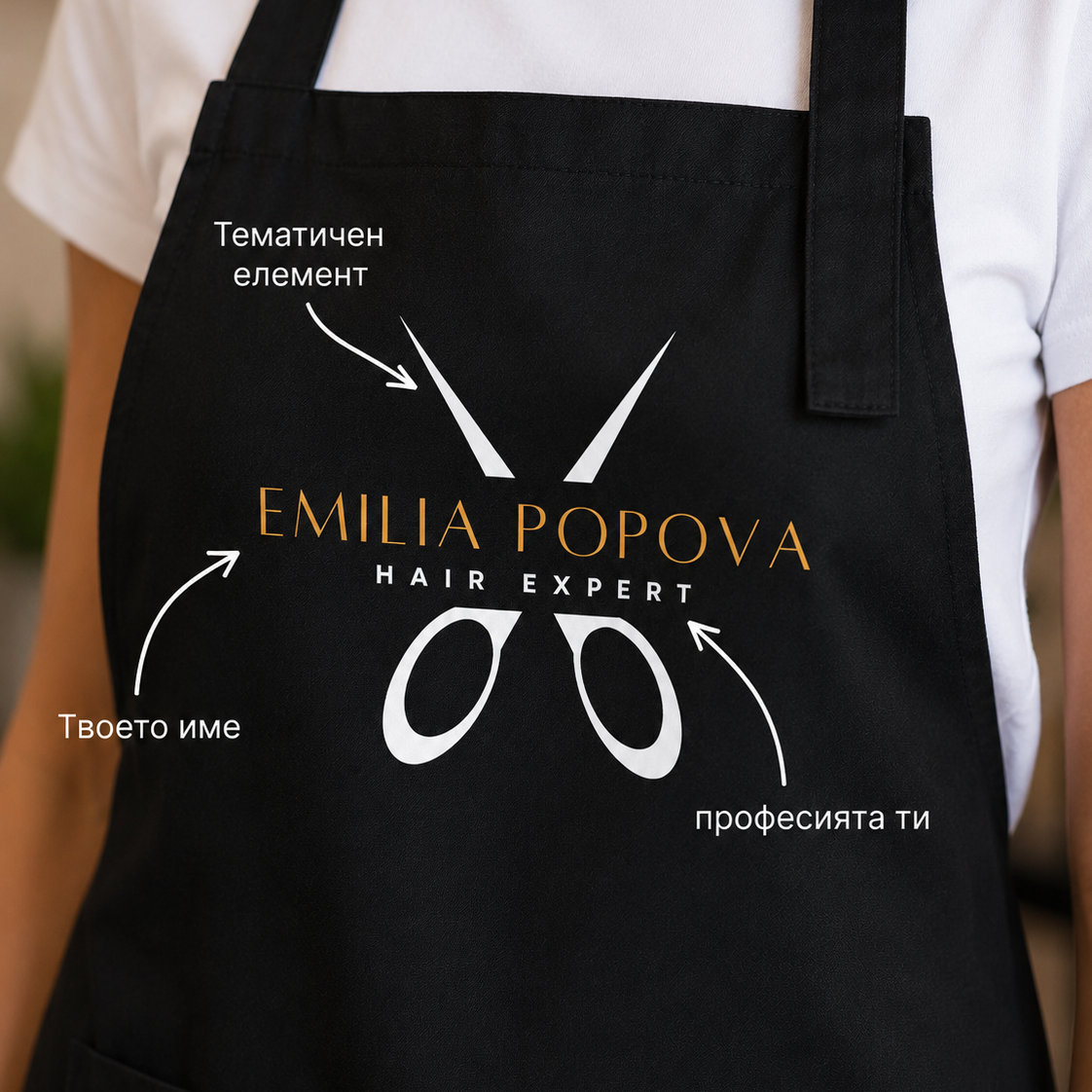 Персонализирана престилка за фризьор